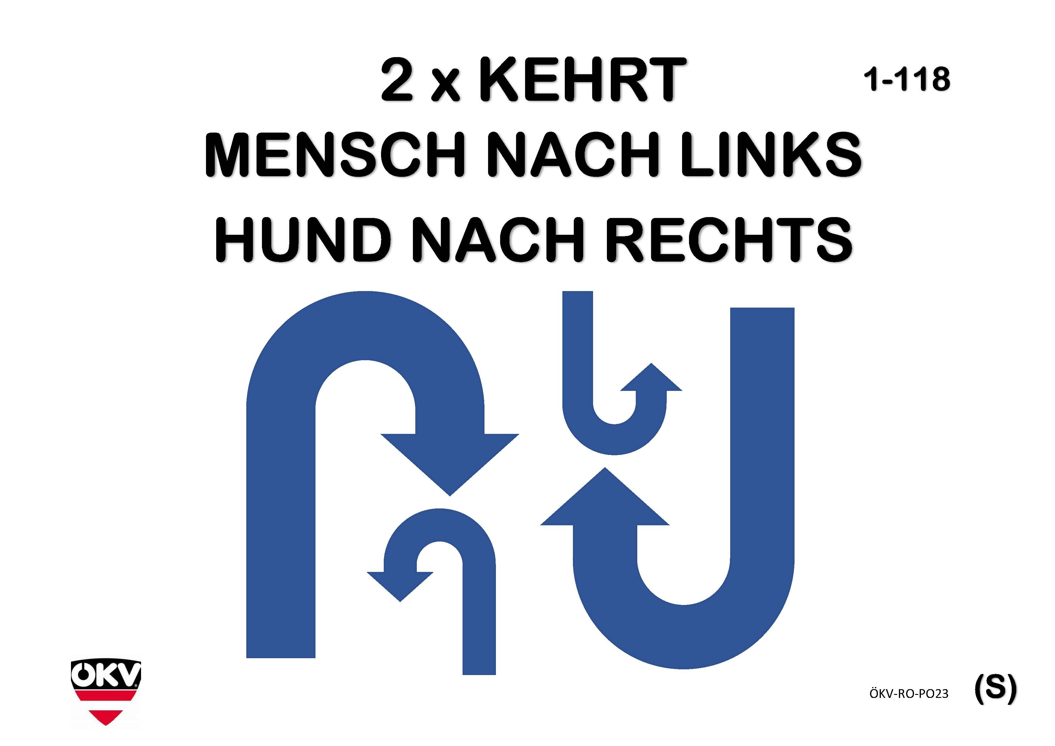 Doppelkehrt – Mensch nach links – Hund nach rechts