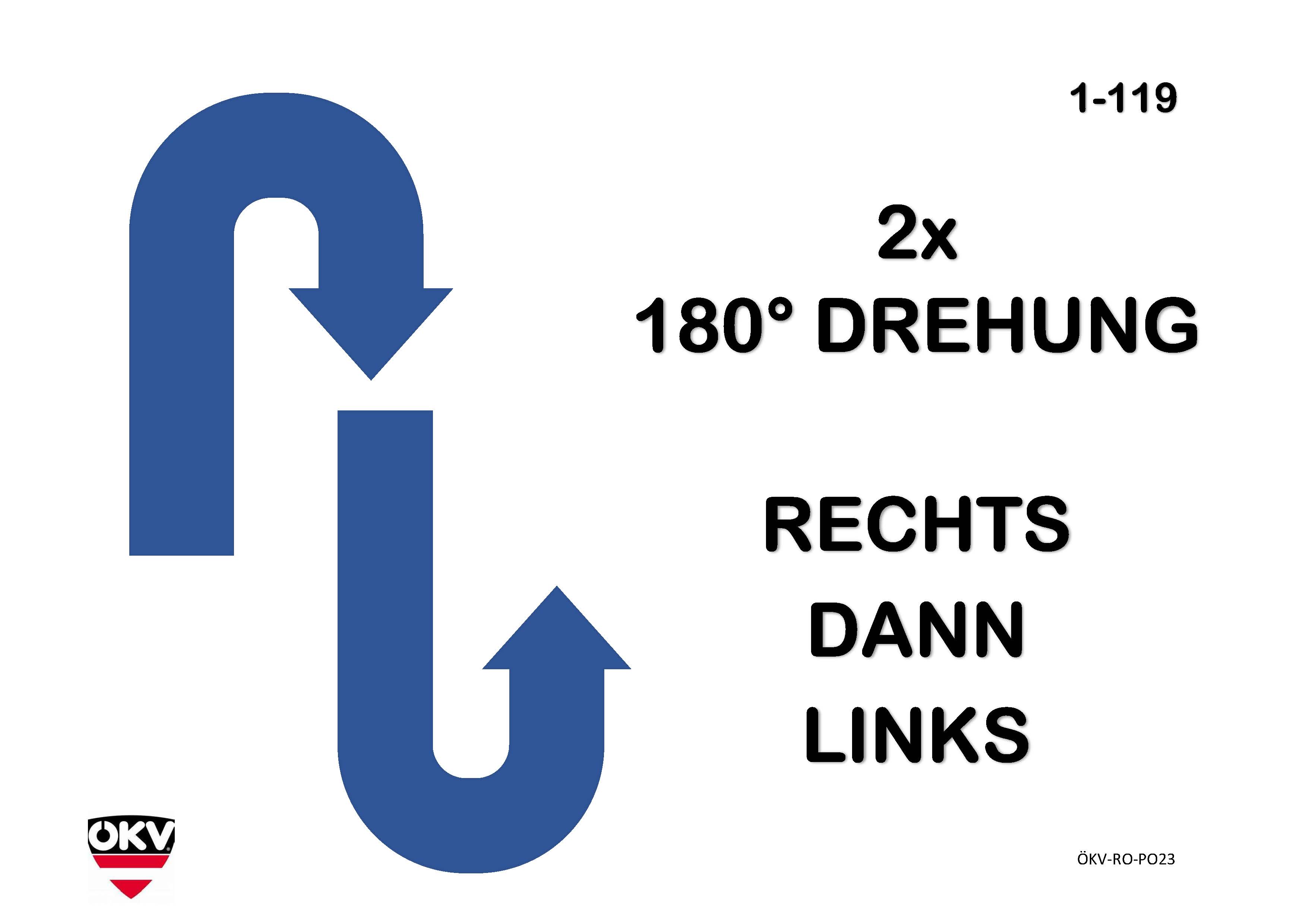 180°-Drehung rechts – 180°-Drehung links