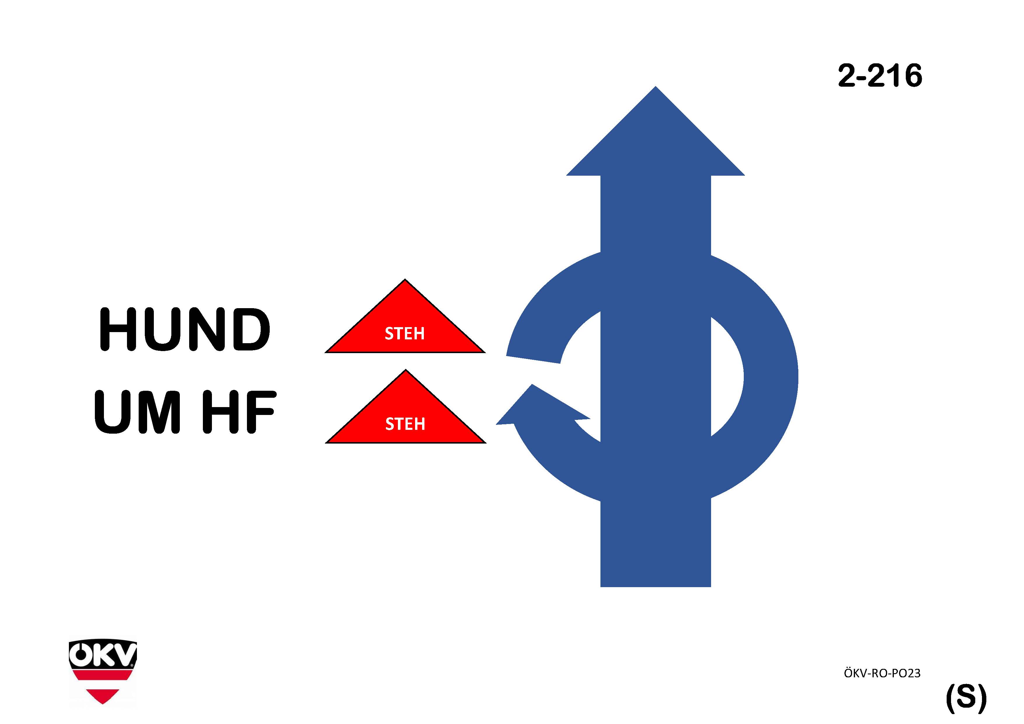 Steh – Hund vorwärts um HF – Steh