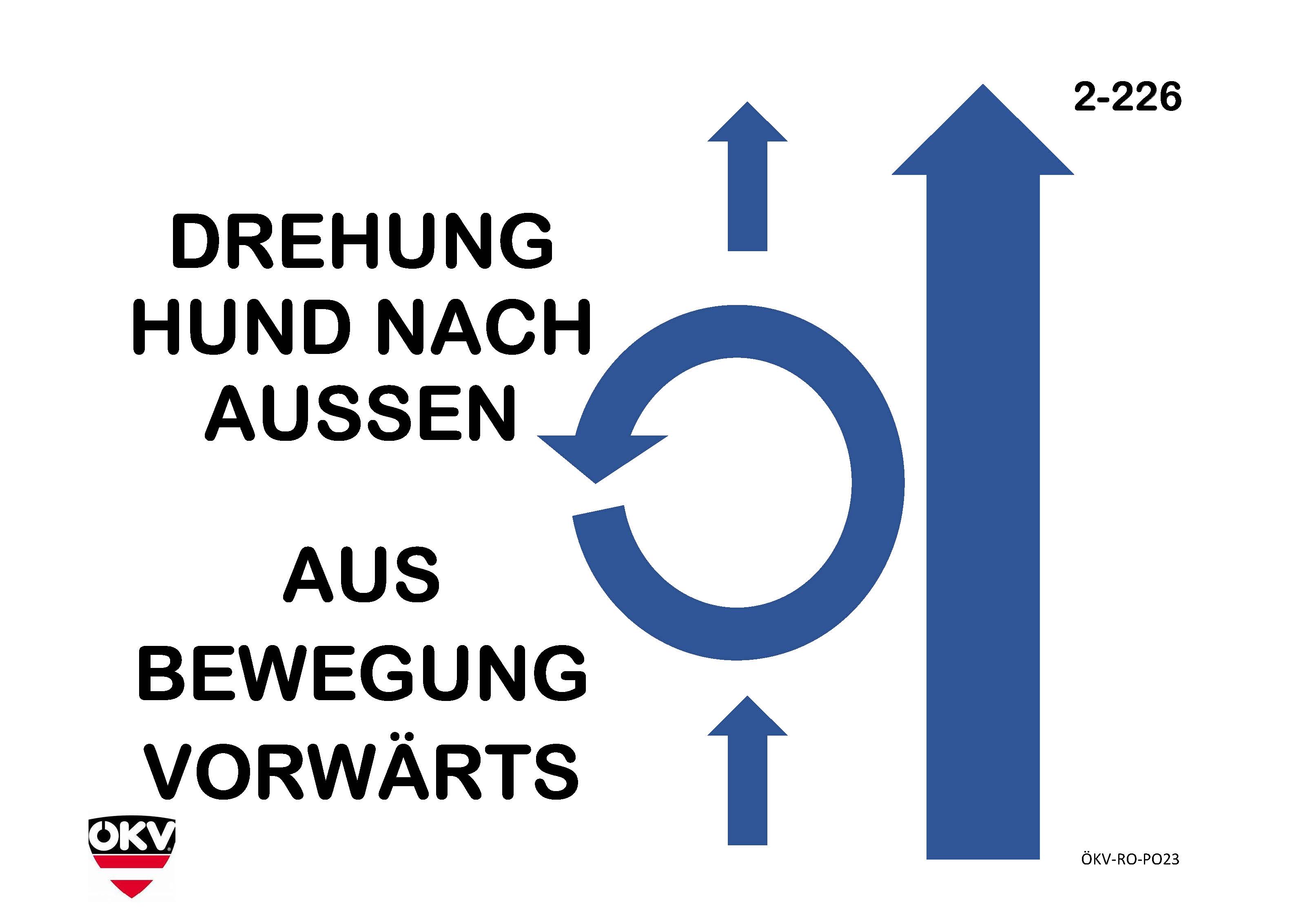 Hund Drehung nach außen aus Bewegung vorwärts)