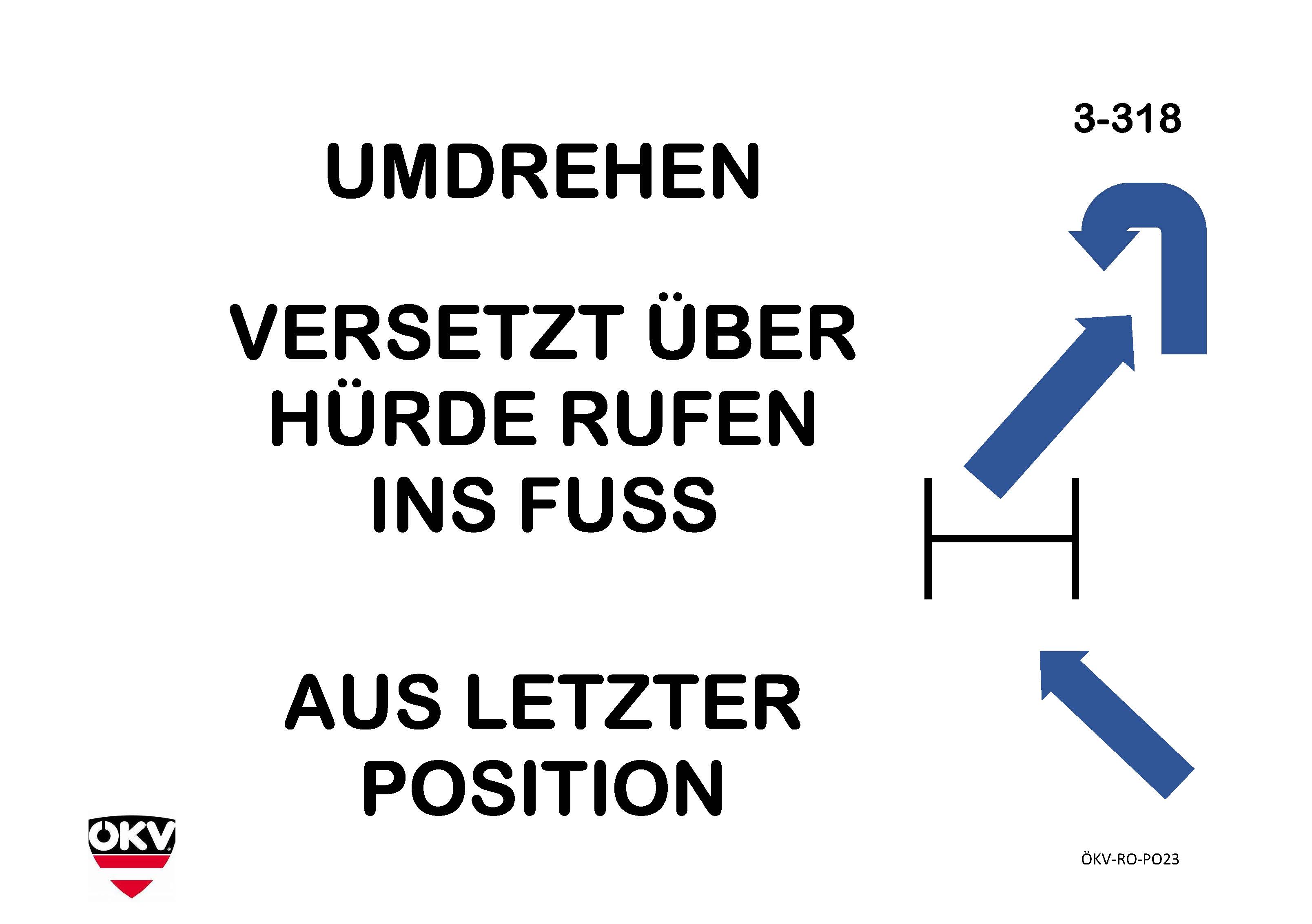 Umdrehen – Aus letzter Position versetzt über die Hürde in die Fußposition rufen
