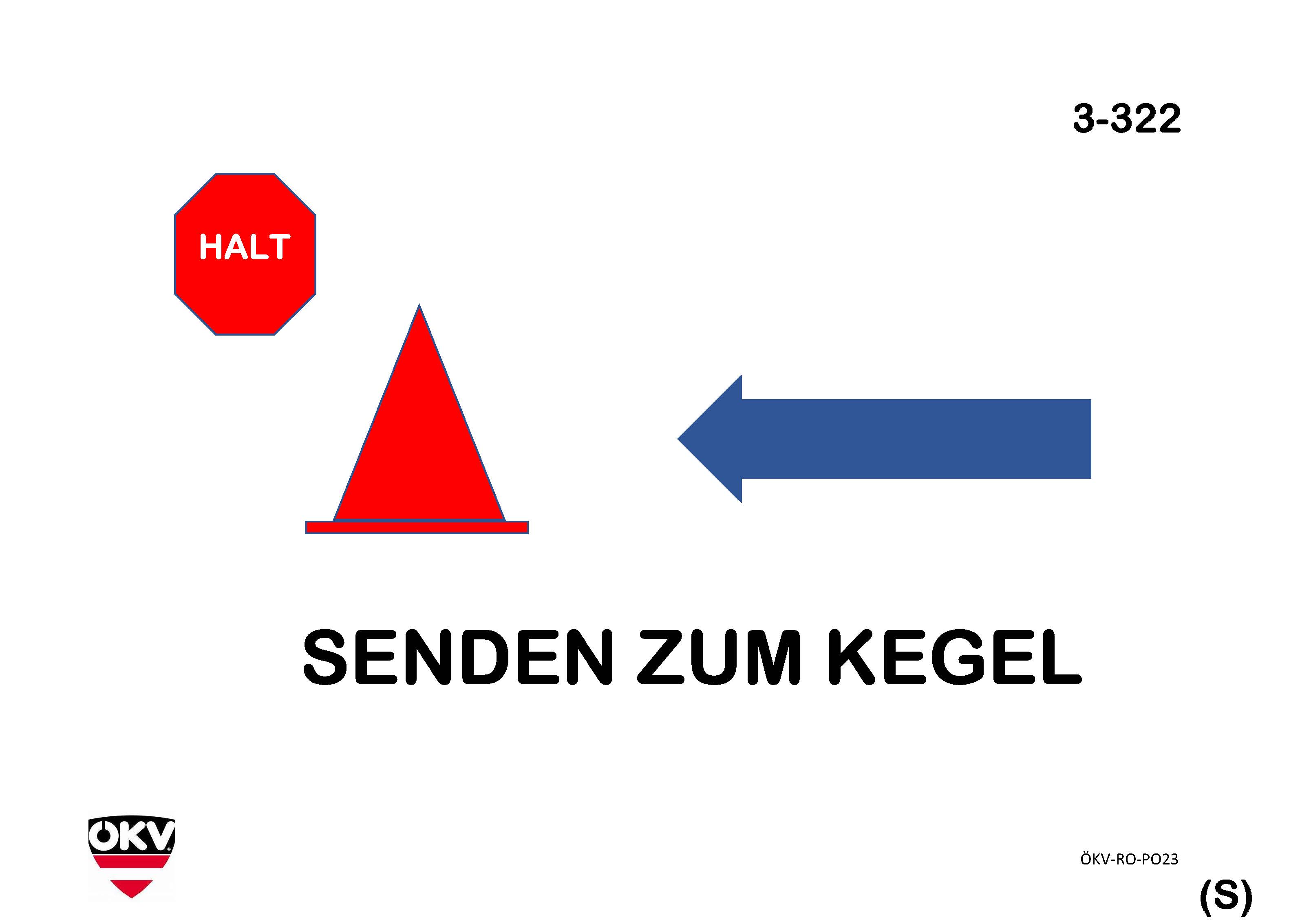 Halt – Senden zum Kegel – Steh – Weggehen