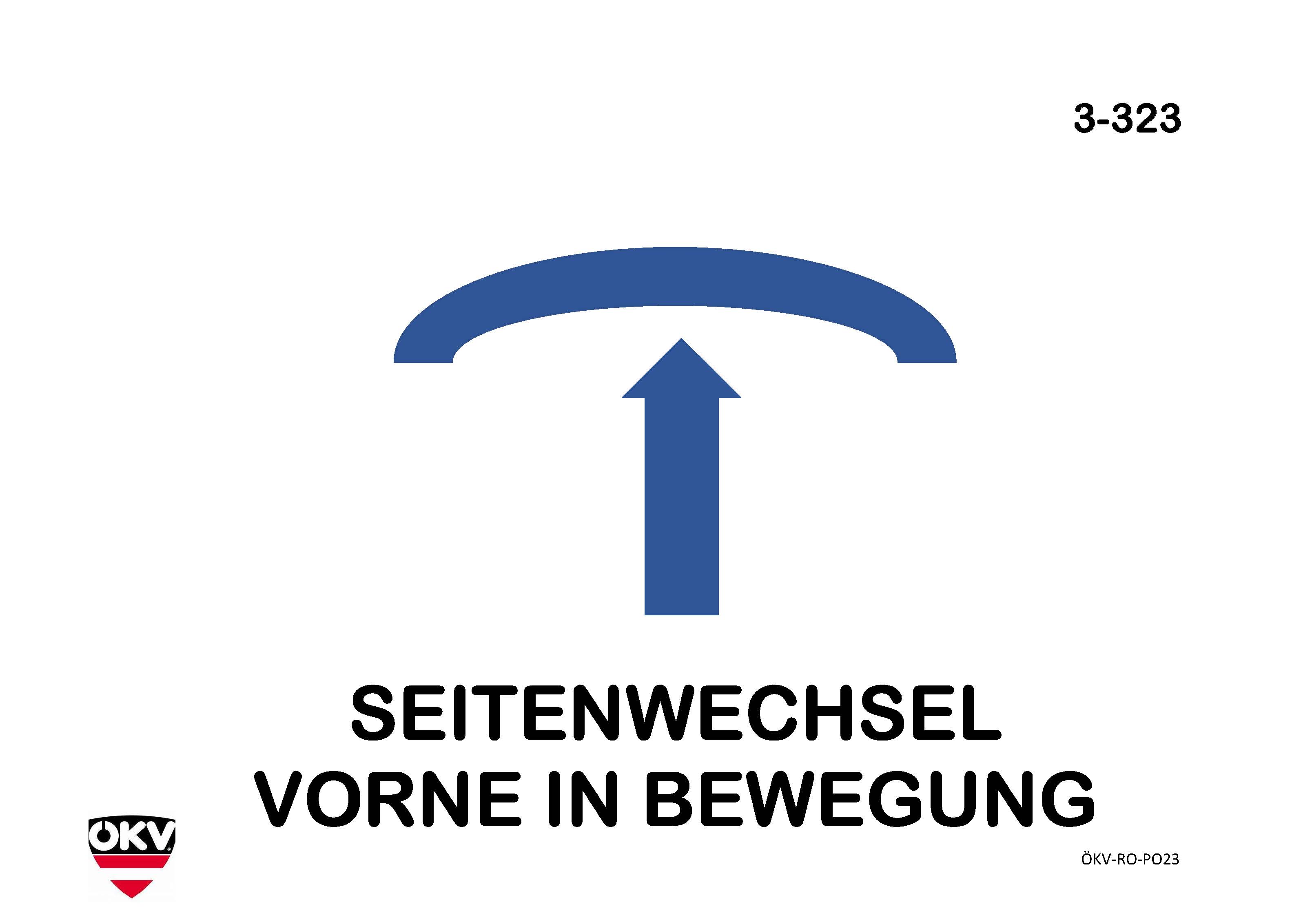 Seitenwechsel vorne in Bewegung