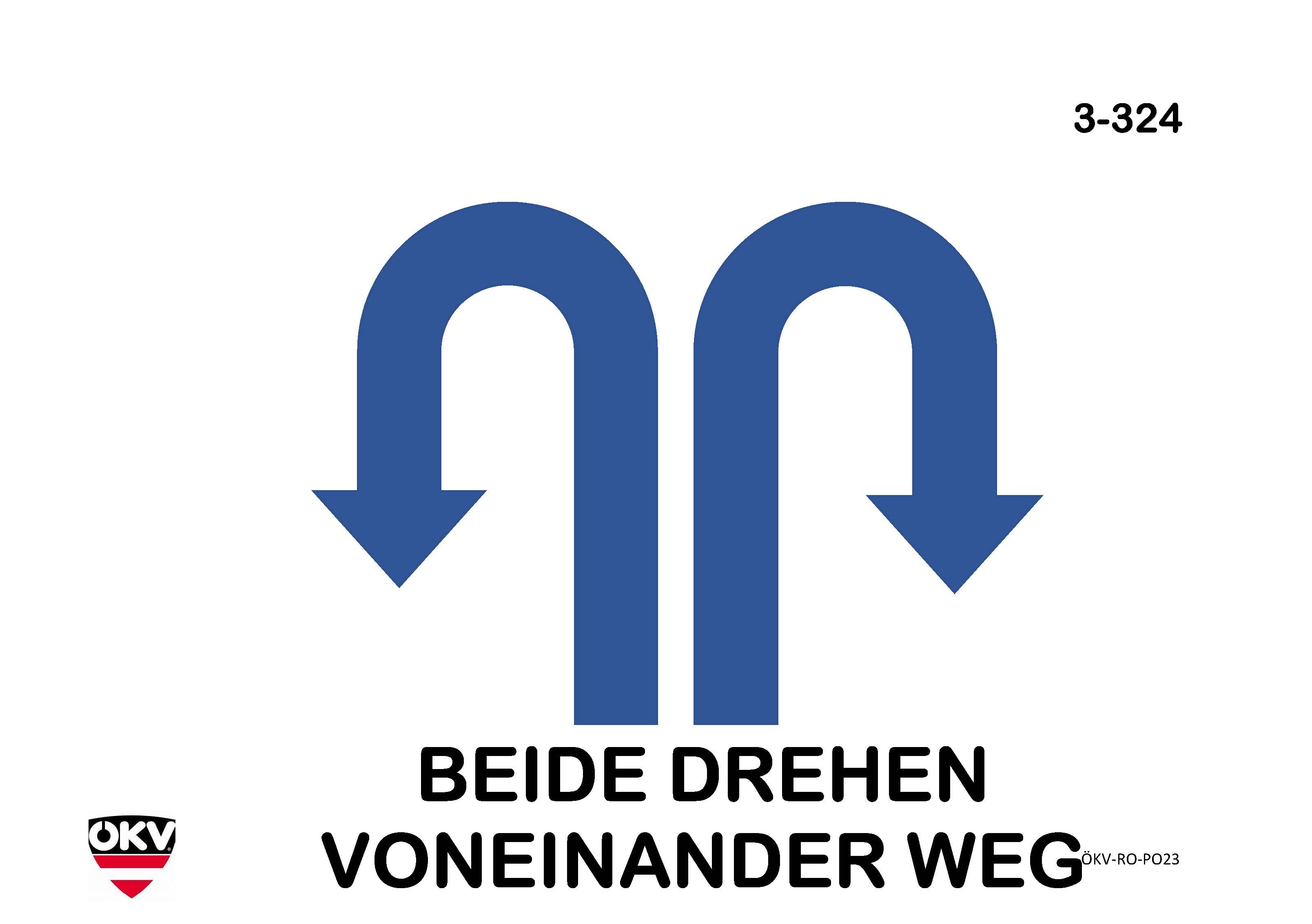 Drehung voneinander weg mit Seitenwechsel