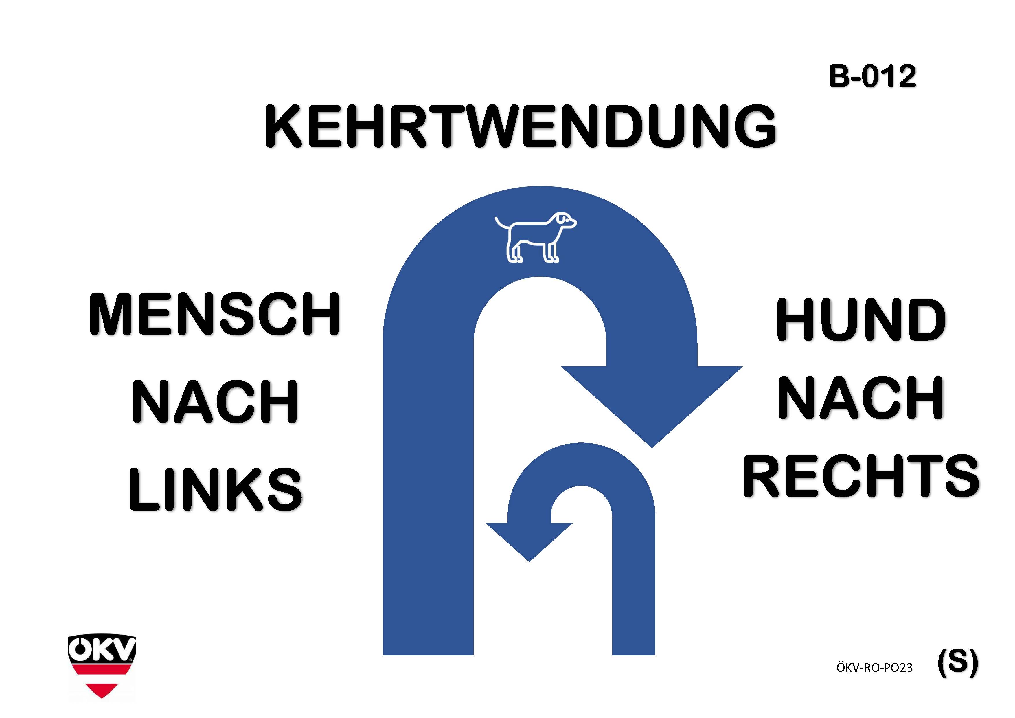 Kehrtwendung – Mensch nach links, Hund nach rechts