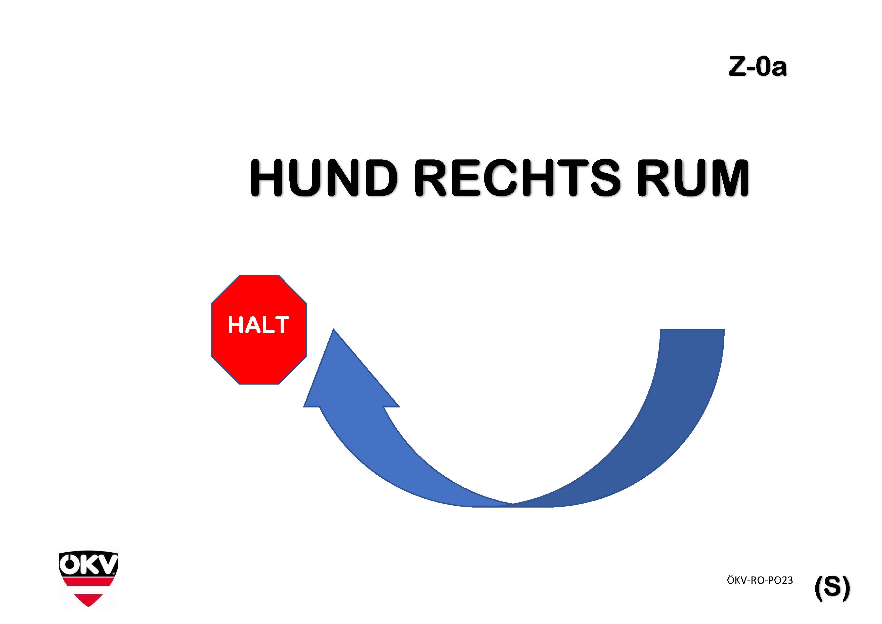 Hund rechts herum Halt