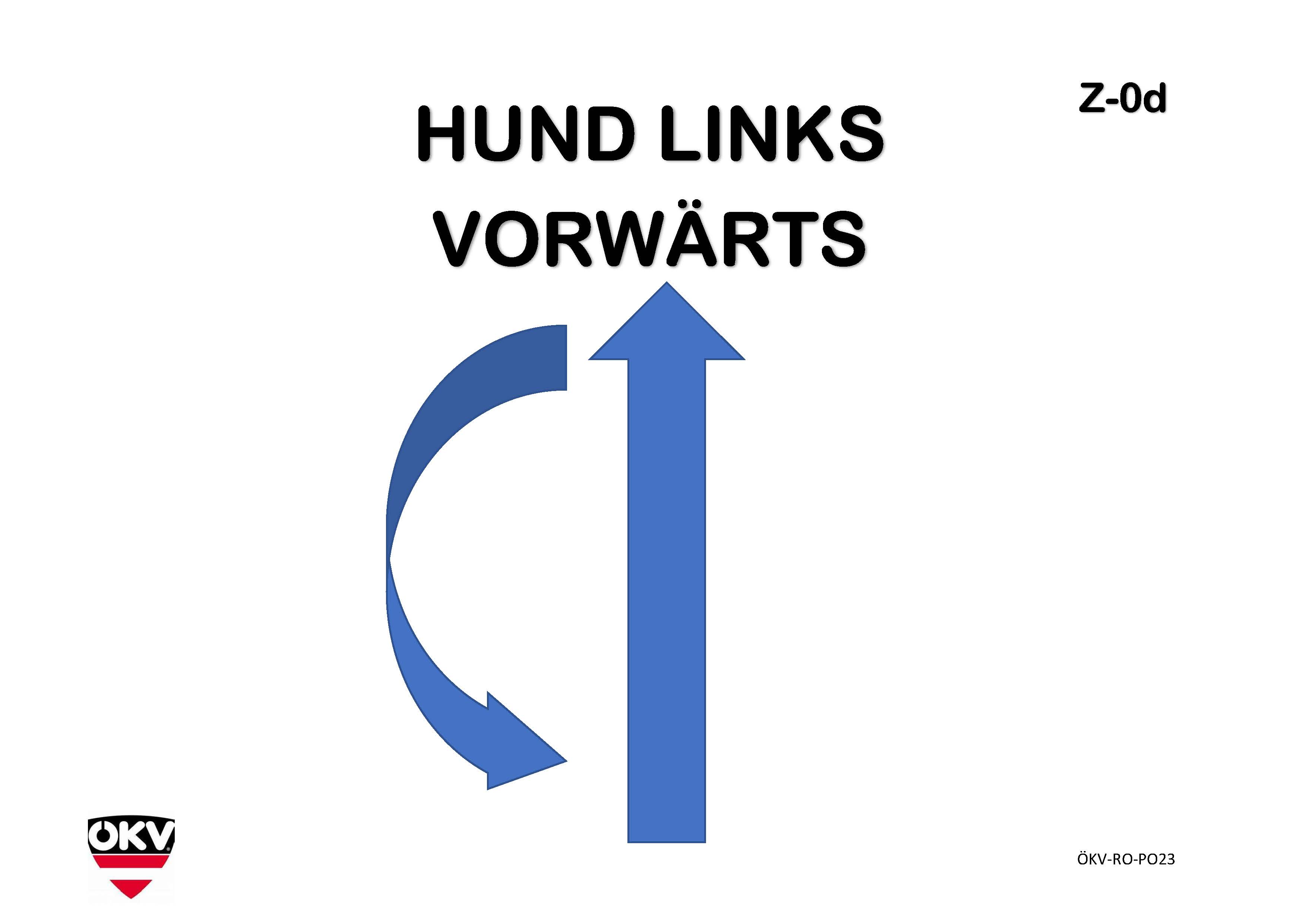 Hund links vorwärts
